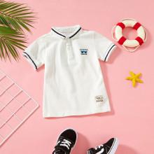 Shein Boys Car Embroidery Polo Shirt