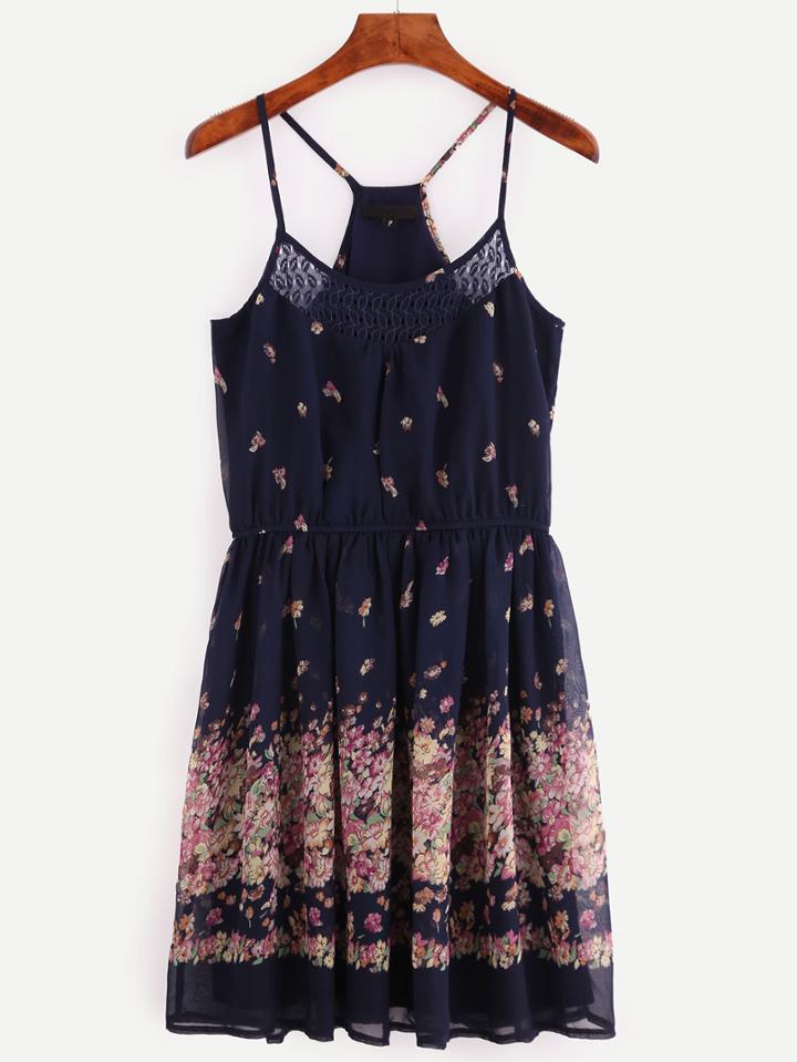Shein Multicolor Floral Spaghetti Strap Dress