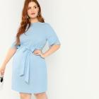 Shein Solid Self Belted Dress