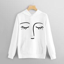 Shein Cartoon Print Kangaroo Pocket Drawstring Hoodie