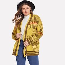 Shein Plus Single Breasted Plaid Coat
