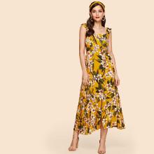 Shein Frilled Strap Flower Print Dress