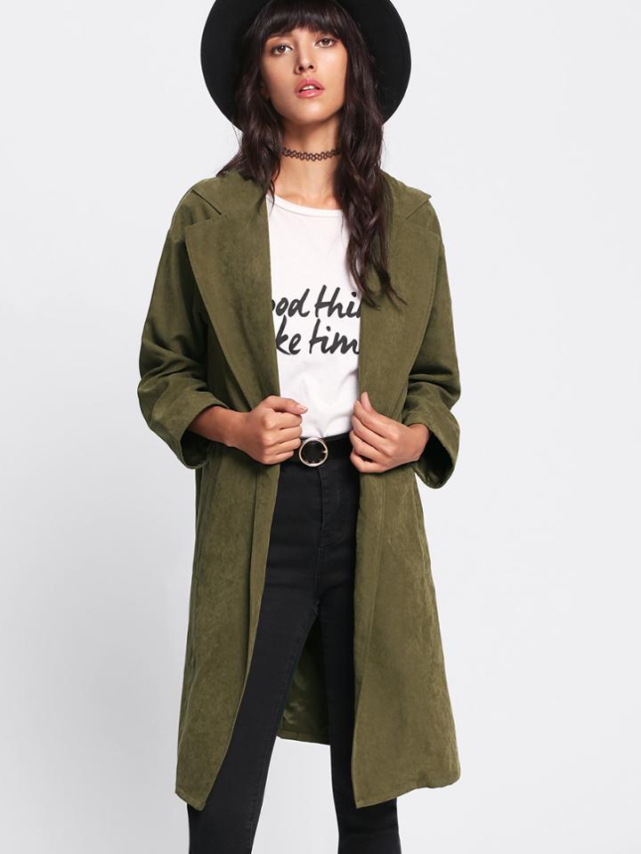 Shein Rain Shield Slit Side Trench Coat