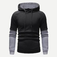 Shein Men 2 In 1 Raglan Sleeve Drawstring Hoodie