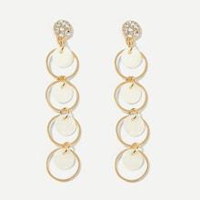 Shein Layered Circle & Disc Drop Earrings