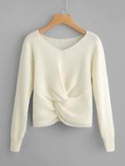 Shein V-neckline Twist Front Sweater