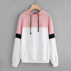 Shein Plus Pocket Front Colorblock Hoodie