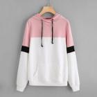 Shein Plus Pocket Front Colorblock Hoodie