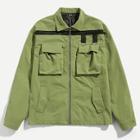 Shein Men Zipper & Pocket Front Collar Neck Jacket