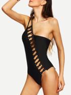 Shein Hollow Out Crisscross Panel One-piece Swimwear