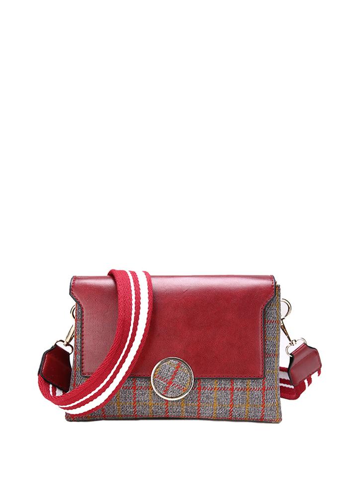 Shein Striped Strap Plaid Crossbody Bag