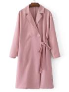 Shein Side Tie Gingham Trench Dress