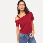 Shein Cut Out Asymmetrical Sleeve Top