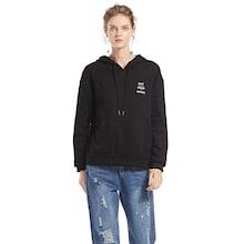 Shein Letter Patched Kangaroo Pocket Drawstring Hoodie