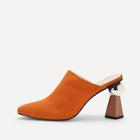 Shein Plain Faux Suede Chunky Heels