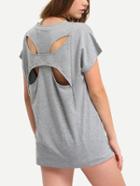 Shein Cutout Cross Back T-shirt