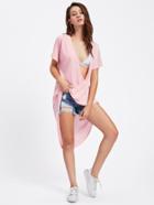 Shein Plunging High Low Surplice T-shirt