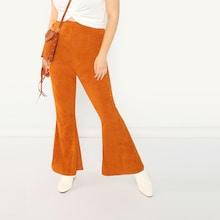 Shein Plus Elastic Waist Suede Pants