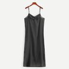 Shein Plus Ruched Neck Polka Dot Sheer Cami Dress