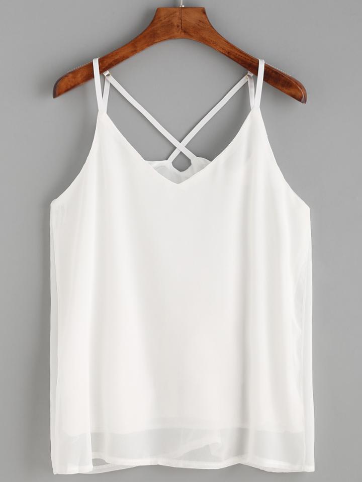 Shein Crisscross Chiffon Cami Top