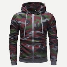 Shein Men Camo Zip Up Hoodie