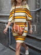 Shein Multicolor Stripe Short Sleeve Shift Dress