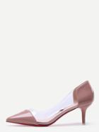 Shein Pink Pointed Toe Block Stiletto Heels