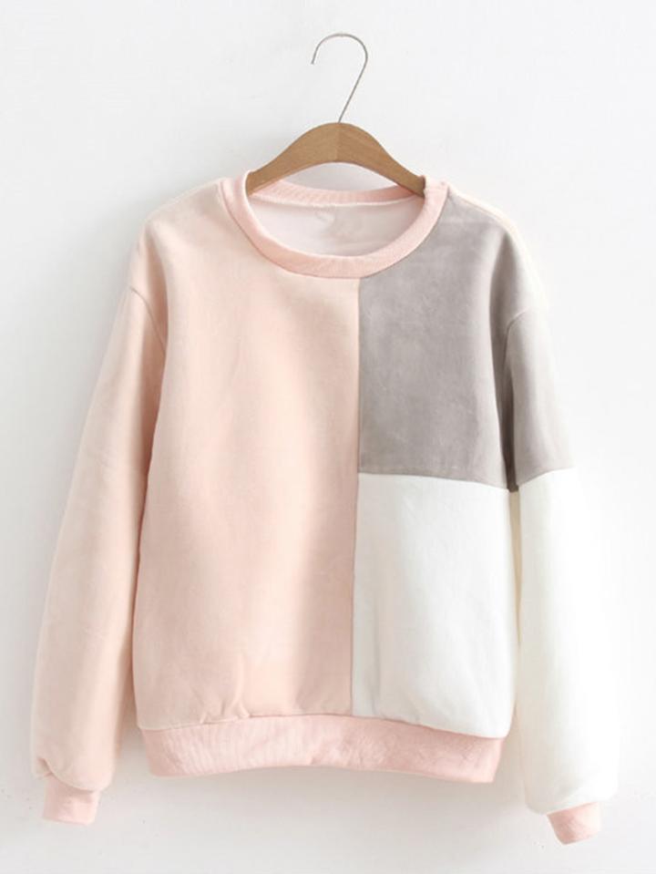 Shein Color Block Jumper Sweatshirt