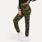 Shein Zip Front Camo Print Coat & Pants Set