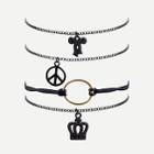 Shein Crown Detail Chain Bracelet Set 4pcs