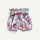 Shein Girls Frill Trim Floral Print Shorts