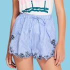 Shein Embroidery Striped Shorts