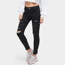 Shein Ladder Distressed Plain Jeans