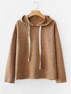 Shein Faux Pearl Embellished Hoodie