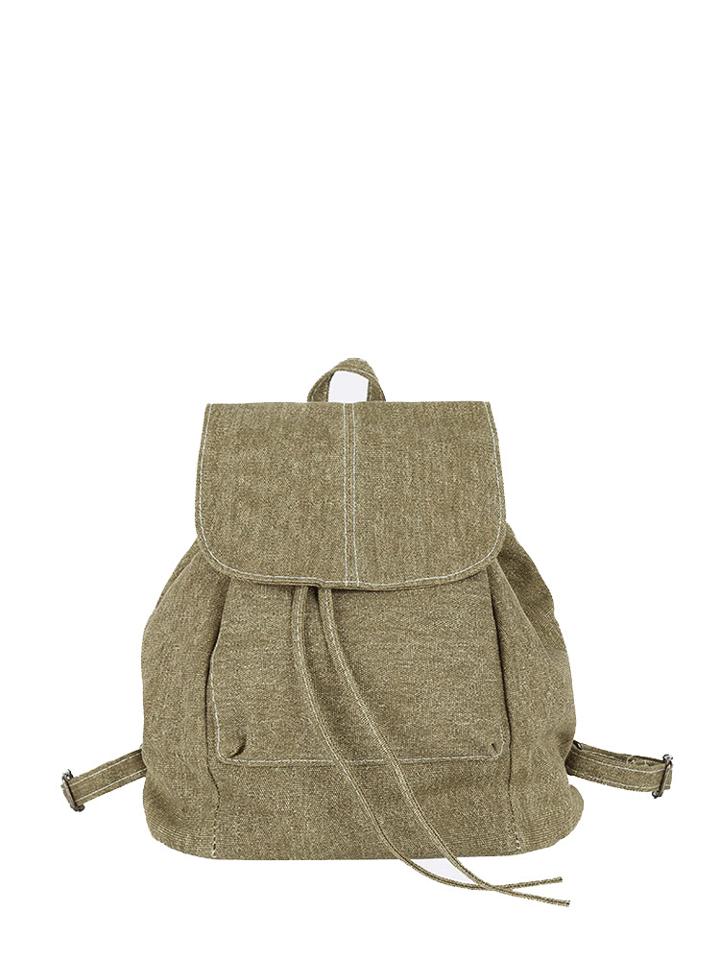 Shein Drawstring Flap Canvas Backpack