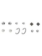 Shein Silver Plated Geometric Stud Earrings Set