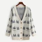 Shein Plus Cartoon Pattern Sweater Coat