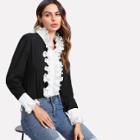 Shein Contrast Ruffle Trim Shirt