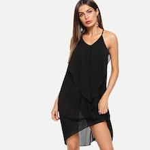 Shein Ruffle Trim Dip Hem Cami Dress