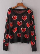 Shein Heart Pattern Jumper Sweater