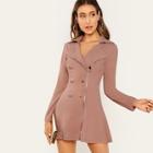 Shein Double Breasted Zip Front Blazer Dress
