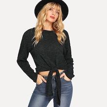 Shein Knot Hem Sweater