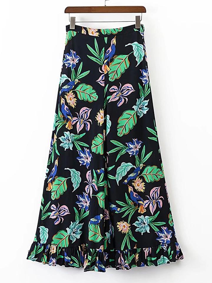 Shein Frill Trim Wide Leg Pants