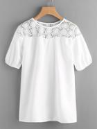 Shein Hollow Out Crochet Lace Panel Top