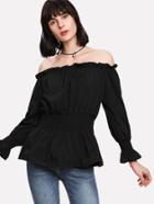 Shein Fluted Sleeve Off Shoulder Top