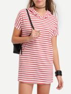 Shein Striped Hooded Mini Dress