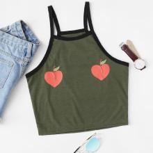 Shein Peach Print Ringer Cami Top