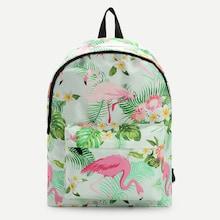 Shein Flamingo And Flower Print Backpack