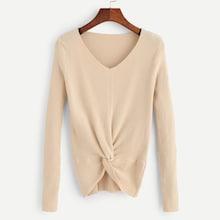 Shein Twist Front Rib Knit Jumper