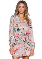 Shein Purple Long Sleeve Floral Print Dress